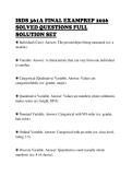 ISDS 361A FINAL EXAMPREP 2026&NewLine;SOLVED QUESTIONS FULL&NewLine;SOLUTION SET