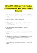 NWSA TTT-1 Written Test Practice &NewLine;Exam Questions with 100&percnt; Correct &NewLine;Answers 