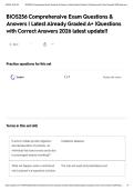 BIOS256 Comprehensive Exam Questions & Answers &vert; Latest Already Graded A&plus; &vert;Questions with Correct Answers 2026 latest update&excl;&excl;&NewLine;&NewLine;