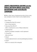 JOINT FIREPOWER COURSE 20 003&NewLine;FINAL REVIEW SHEET 2026 FULL&NewLine;QUESTIONS AND ACCURATE&NewLine;ANSWERS