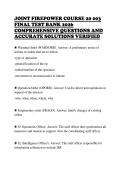 JOINT FIREPOWER COURSE 20 003&NewLine;FINAL TEST BANK 2026&NewLine;COMPREHENSIVE QUESTIONS AND&NewLine;ACCURATE SOLUTIONS VERIFIED