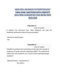 NURS&lowbar;6501&lowbar;ADVANCED&lowbar;PATHOPHYSIOLOGY&lowbar;FINAL&lowbar;EXAM&lowbar;100&lowbar;QUESTIONS&lowbar;WITH COMPLETE SOLUTIONS GUARANTEED PASS
