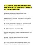 LCDC ONLINE PRACTICE CERTIFICATION&NewLine;EVALUATION 2026 FULL QUESTIONS WITH&NewLine;SOLUTIONS GRADED A&plus;