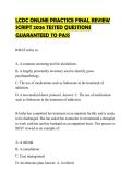 LCDC ONLINE PRACTICE FINAL REVIEW&NewLine;SCRIPT 2026 TESTED QUESTIONS&NewLine;GUARANTEED TO PASS