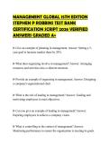 MANAGEMENT GLOBAL 15TH EDITION&NewLine;STEPHEN P ROBBINS TEST BANK&NewLine;CERTIFICATION SCRIPT 2026 VERIFIED&NewLine;ANSWERS GRADED A&plus;