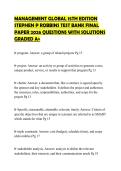 MANAGEMENT GLOBAL 15TH EDITION&NewLine;STEPHEN P ROBBINS TEST BANK FINAL&NewLine;PAPER 2026 QUESTIONS WITH SOLUTIONS&NewLine;GRADED A&plus;