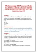 ATI Pharmacology CMS Proctored with Ngn  Actual Exam Questions And Correct Answers &lpar;Verified Answers&rpar; Plus Rationales 2026 Q&A &vert; Instant Download Pdf&period;