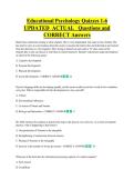 Educational Psychology  Bundled Exam Questions WITH  CORRECT Answers