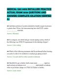 MEDICAL GAS 6010 INSTALLERS PRACTICE&NewLine;ACTUAL EXAM 2026 QUESTIONS AND&NewLine;ANSWERS COMPLETE SOLUTION VERIFIED&NewLine;A&plus;&NewLine;