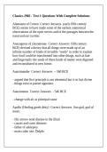 Classics 2902 - Test 1 Questions With Complete Solutions