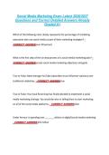 Social Media Marketing Exam Latest 2026&sol;2027 &NewLine;Questions and Correct Detailed Answers Already &NewLine;Graded A&plus; 