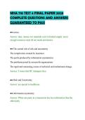 MHA 710 TEST 4 FINAL PAPER 2026&NewLine;COMPLETE QUESTIONS AND ANSWERS&NewLine;GUARANTEED TO PASS&NewLine;