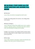 MIS 180 EXAM 1 STUDY GUIDE 2026 TEST&NewLine;PAPER QUESTIONS AND ANSWERS FULL&NewLine;REVIEW