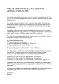 NUR 216 EXAM 3 REVIEW QUESTIONS WITH VERIFIED ANSWERS 2026