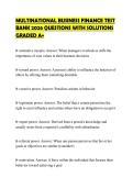 MULTINATIONAL BUSINESS FINANCE TEST&NewLine;BANK 2026 QUESTIONS WITH SOLUTIONS&NewLine;GRADED A&plus;