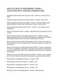 NUR 216 &lpar;HEALTH ASSESSMENT&rpar; EXAM 4 QUESTIONS WITH VERIFIED ANSWERS 2026