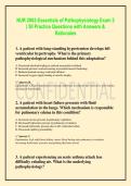 NUR 2063 Essentials of Pathophysiology Exam 2 &NewLine;&vert; 50 Practice Questions with Answers & &NewLine;Rationales