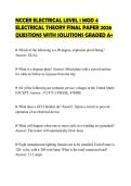 NCCER ELECTRICAL LEVEL 1 MOD 4&NewLine;ELECTRICAL THEORY FINAL PAPER 2026&NewLine;QUESTIONS WITH SOLUTIONS GRADED A&plus;&NewLine;