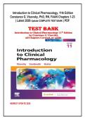 Introduction to Clinical Pharmacology&comma; 11th Edition &NewLine;Constance G&period; Visovsky&comma; PhD&comma; RN&comma; FAAN Chapters 1-23 &NewLine;&vert; Latest 2026 Update COMPLETE TEST BANK &vert; PDF
