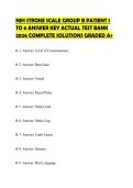 NIH STROKE SCALE GROUP B PATIENT 1&NewLine;TO 6 ANSWER KEY ACTUAL TEST BANK&NewLine;2026 COMPLETE SOLUTIONS GRADED A&plus;&NewLine;