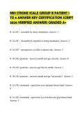 NIH STROKE SCALE GROUP B PATIENT 1&NewLine;TO 6 ANSWER KEY CERTIFICATION SCRIPT&NewLine;2026 VERIFIED ANSWERS GRADED A&plus;