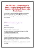 NSG 3280 Exam 1&ndash;4 Complete Study Guide &vert; Disease Processes&comma; Fluids&comma; Electrolytes & Systems Review Ultimate NSG 3280 Pathophysiology Workbook for Nurses &vert; Mock Exams&comma; Rationales & Clinical Scenarios