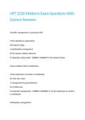 HFT 2220 Midterm Exam Questions With Correct Answers