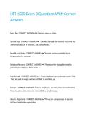 HFT 2220 Exam 3 Questions With Correct Answers