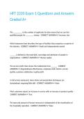 HFT 2220 Exam 1 Questions and Answers Graded A&plus;