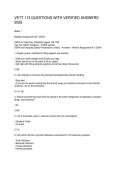 VETT 113 QUESTIONS WITH VERIFIED ANSWERS 2026