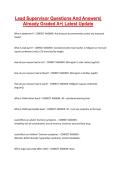 Lead Supervisor Questions And Answers&vert; Already Graded A&plus;&vert; Latest Update