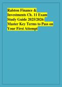Ralston Finance & &NewLine;Investments Ch&period; 11 Exam &NewLine;Study Guide 2025&sol;2026&colon; &NewLine;Master Key Terms to Pass on &NewLine;Your First Attempt