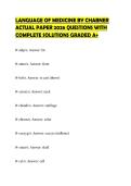 LANGUAGE OF MEDICINE CHABNER FULL&NewLine;CHAPTER SOLUTION SHEET 2026&NewLine;QUESTIONS GRADED A&plus;