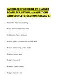 LANGUAGE OF MEDICINE CHABNER FULL&NewLine;CHAPTER SOLUTION SHEET 2026&NewLine;QUESTIONS GRADED A&plus;