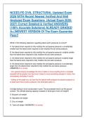 NCEES PE CIVIL STRUCTURAL Updated Exam &NewLine;2026 WITH Recent Newest Verified And Well &NewLine;Analyzed Exam Questions  &lpar;Actual Exam 2026&NewLine;2027&rpar; Correct Detailed & Verified ANSWERS &NewLine;&lpar;100&percnt; Accurate Solutions&rpar; ALREADY GRADED &NewLine;A&plus;&vert;&vert;NEWEST VERSION Of The Exam Guarante