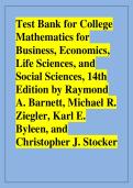 Test Bank for College &NewLine;Mathematics for &NewLine;Business&comma; Economics&comma; &NewLine;Life Sciences&comma; and &NewLine;Social Sciences&comma; 14th &NewLine;Edition by Raymond &NewLine;A&period; Barnett&comma; Michael R&period; &NewLine;Ziegler&comma; Karl E&period; &NewLine;Byleen&comma; and &NewLine;Christopher J&period; Stocker &NewLine;- Comprehensive &NewLine;Exam Prep 2025&sol;2026