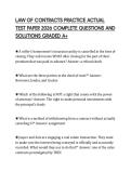 LAW OF CONTRACTS PRACTICE EXAM&NewLine;SCRIPT 2026 TEST PAPER QUESTIONS AND&NewLine;SOLUTIONS GRADED A&plus;&NewLine;