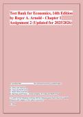 Test Bank for Economics&comma; 14th Edition &NewLine;by Roger A&period; Arnold - Chapter 1 &NewLine;Assignment 2 &lpar;Updated for 2025&sol;2026&rpar;