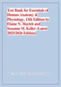 Test Bank for Essentials of &NewLine;Human Anatomy & &NewLine;Physiology&comma; 13th Edition by &NewLine;Elaine N&period; Marieb and &NewLine;Suzanne M&period; Keller &lpar;Latest &NewLine;2025&sol;2026 Edition&rpar;
