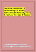 Test Bank for Essentials of &NewLine;Pharmacology for Health &NewLine;Professions 8th Edition by Bruce &NewLine;Colbert and Woodrow J&period; Woodrow