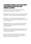 LEADERSHIP THEORY 1 TEST STUDY GUIDE&NewLine;2026 QUESTIONS WITH ANSWERS GRADED&NewLine;A&plus;