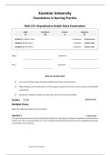 NUR 155 Reproductive Health Mock Examination exam 100&percnt; Verified UPDATED&excl;&excl;&excl;&period;