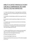 Mobility in Context Principles of Patient Care Skills Comprehensive Updated Latest 2026&ndash;2027 Exam Preparation Resource for Nursing and Healthcare Students Focused on Patient Mobility&comma; Safe Handling&comma; and Fundamental Care Skills in Clinical Practice&period;