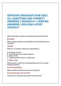 SERVSAFE MANAGER EXAM 2026 &vert; &NewLine;ALL QUESTIONS AND CORRECT &NewLine;ANSWERS &vert; GRADED A&plus; &vert; VERIFIED &NewLine;ANSWERS &vert; 2025-2026 LATEST &NewLine;UPDATE&excl;&excl;&excl;