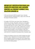 NRCME DOT CERTIFICATION EXAM 2026&NewLine;COMPLETE QUESTIONS AND ANSWERS&NewLine;VERIFIED 100 PERCENT CORRECT FULL&NewLine;SOLUTION GRADED A&plus;&NewLine;