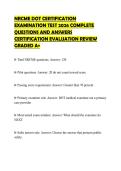 NRCME DOT CERTIFICATION&NewLine;EXAMINATION TEST 2026 COMPLETE&NewLine;QUESTIONS AND ANSWERS&NewLine;CERTIFICATION EVALUATION REVIEW&NewLine;GRADED A&plus;