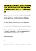 NRCME DOT CERTIFICATION TEST PAPER&NewLine;2026 SOLVED QUESTIONS AND ANSWERS&NewLine;COMPREHENSIVE PRACTICE SET GRADED&NewLine;A&plus;&NewLine;