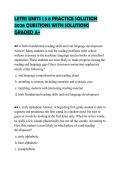 LETRS UNITS 1 5 8 ACTUAL TEST PAPER&NewLine;2026 QUESTIONS WITH SOLUTIONS&NewLine;GRADED A&plus;