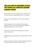 NSG 6020 HEALTH ASSESSMENT ACTUAL&NewLine;TEST PAPER 2026 COMPLETE ANSWERS&NewLine;ALREADY PASSED