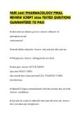 NUR 2407 PHARMACOLOGY FINAL&NewLine;REVIEW SCRIPT 2026 TESTED QUESTIONS&NewLine;GUARANTEED TO PASS